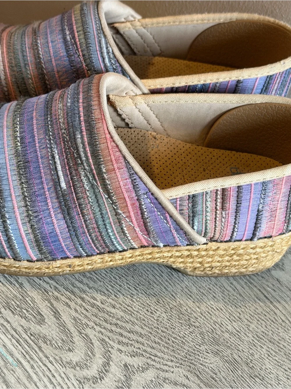 Dansko Multicolor Pastel Striped Espadrilles